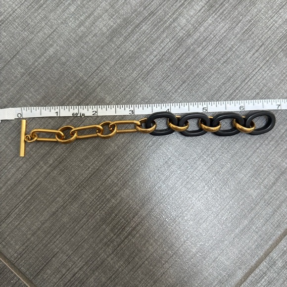 NWOT Petite Wrist Bracelet For Art’s Sake London Gold and Black Chain Bracelet - Picture 5 of 5